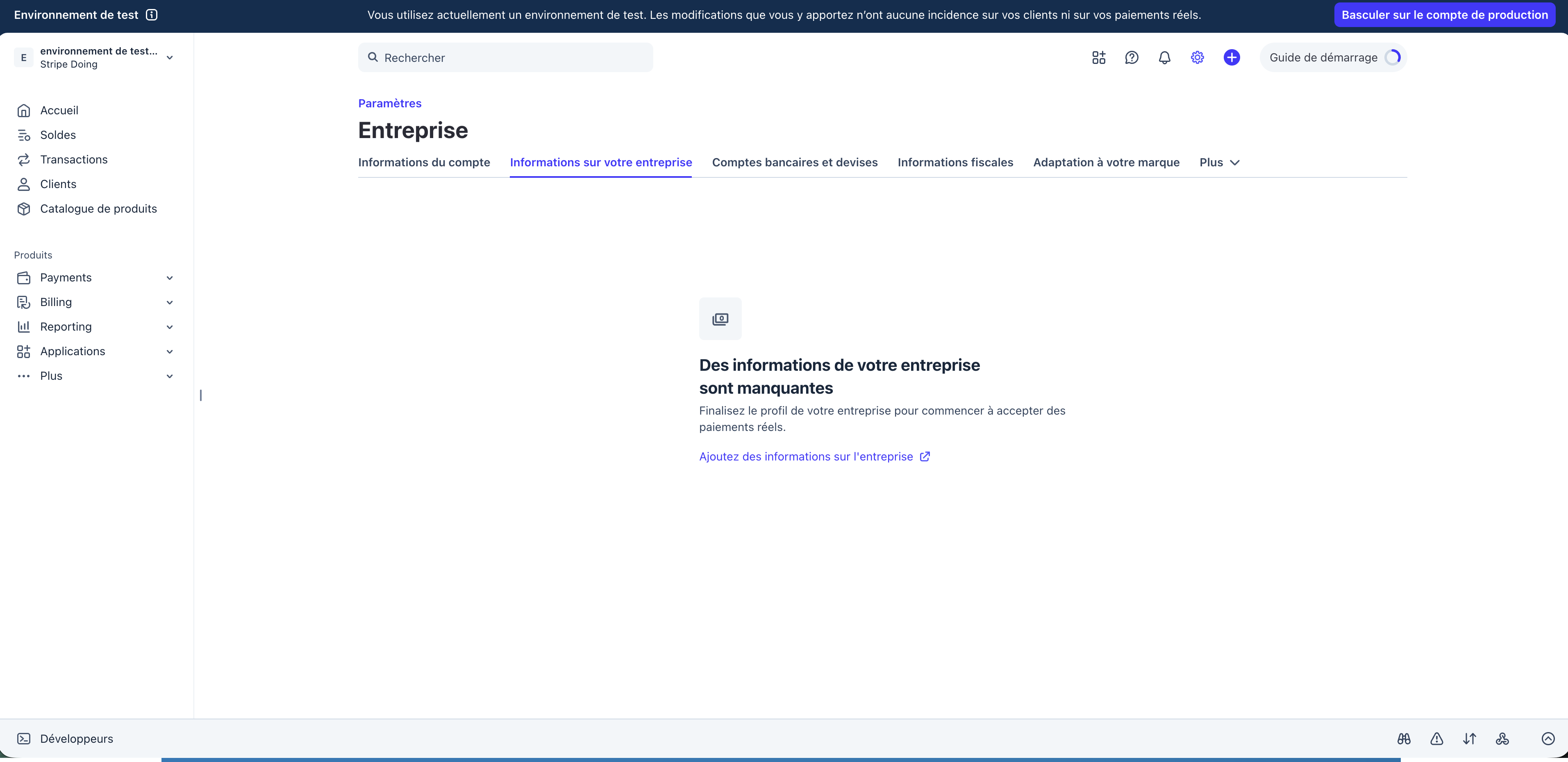 Image d'information entreprise stripe