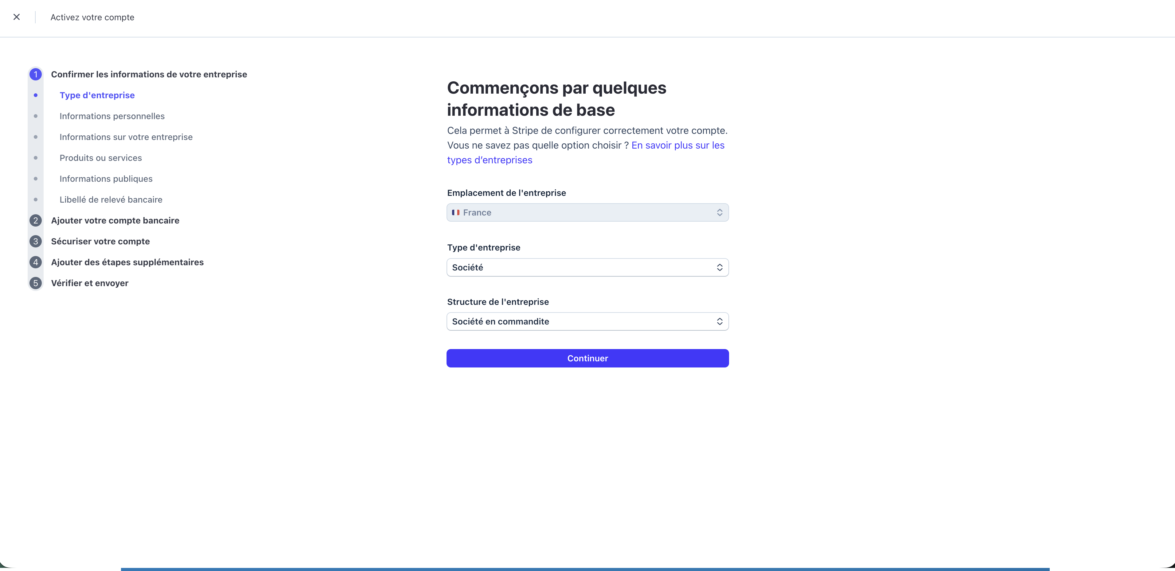 Image d'information entreprise stripe