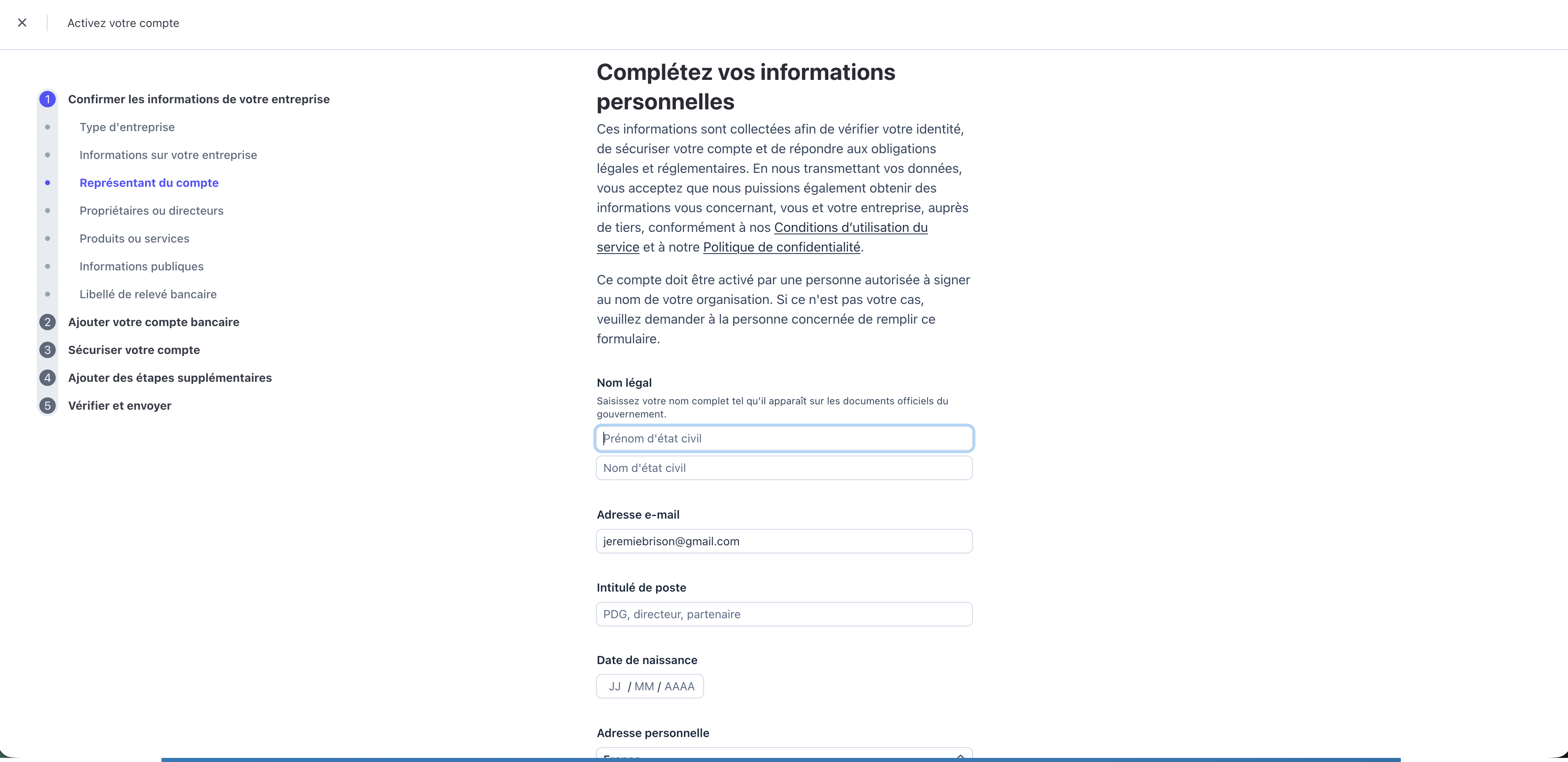 Image d'information entreprise stripe