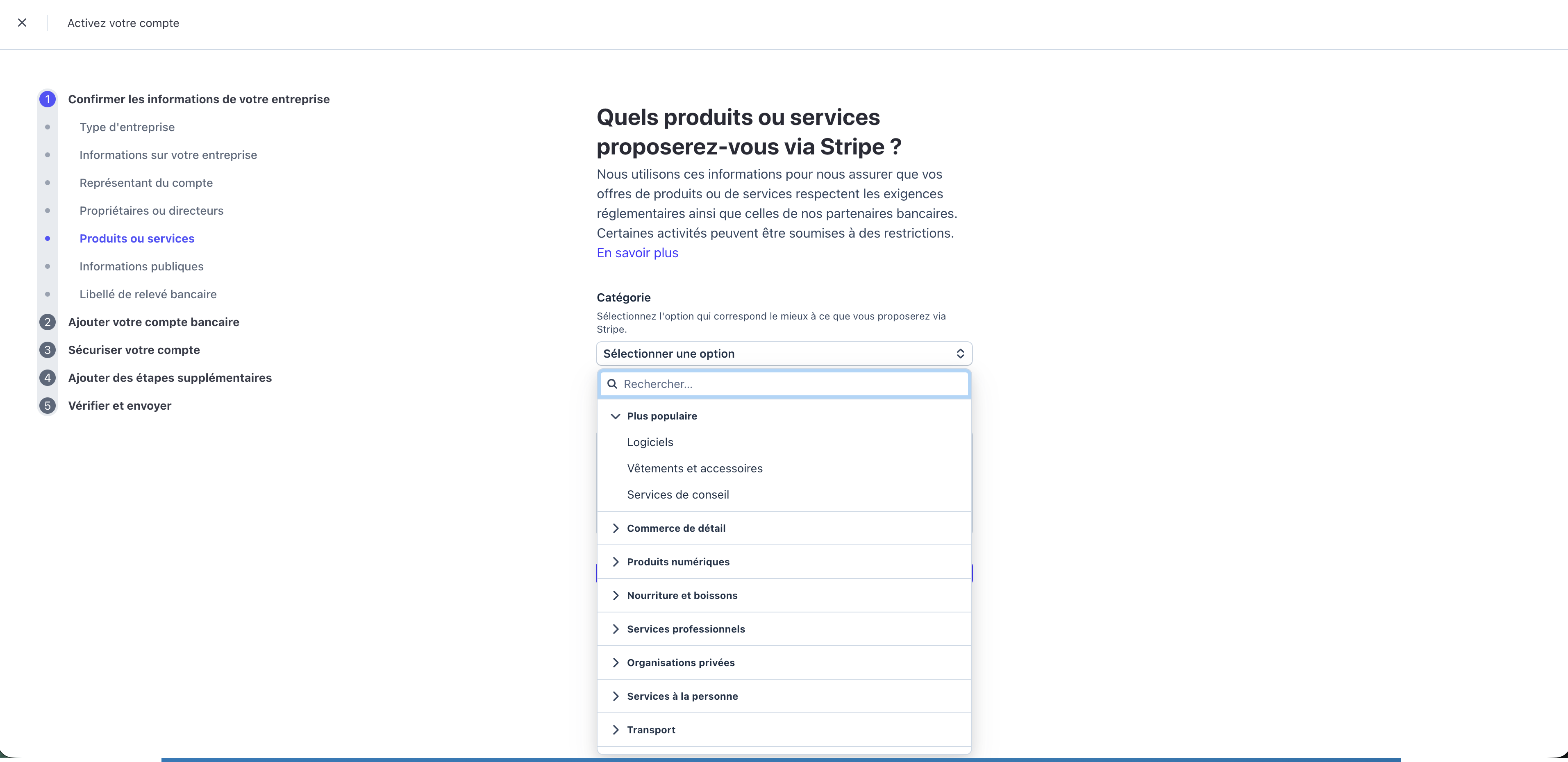 Image d'information entreprise stripe