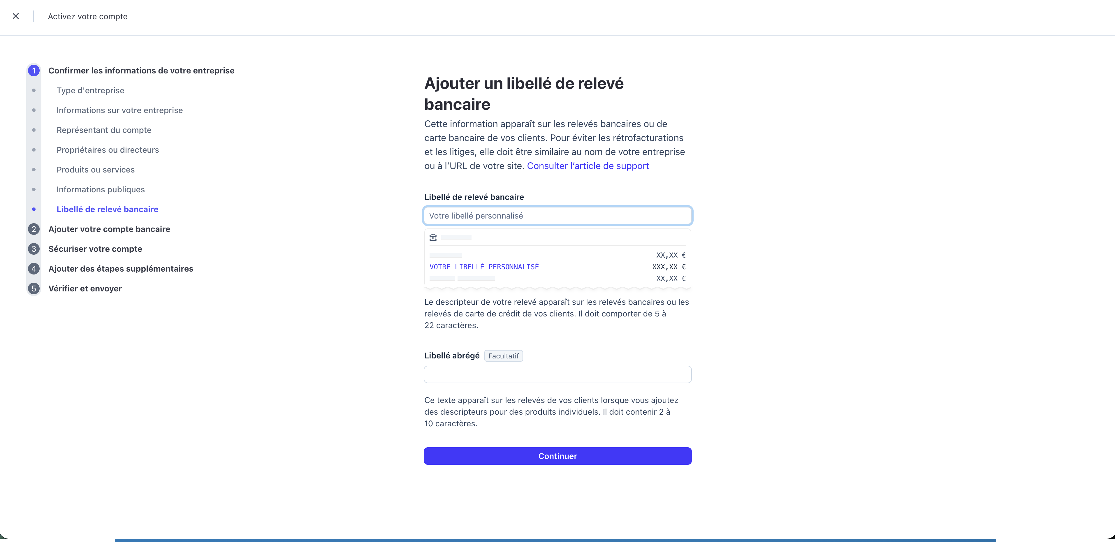 Image d'information entreprise stripe