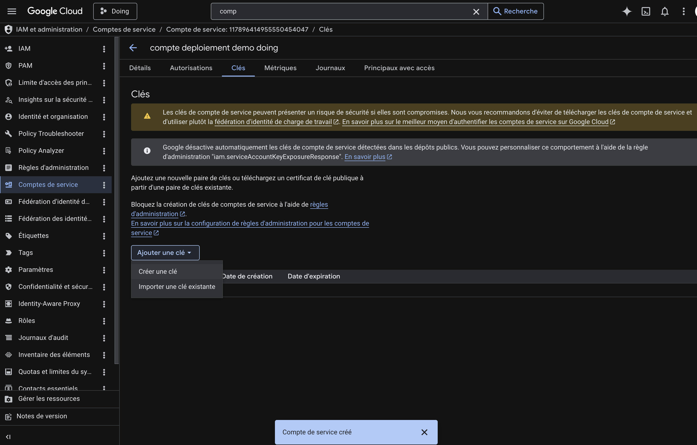 Ajouter une clé JSON