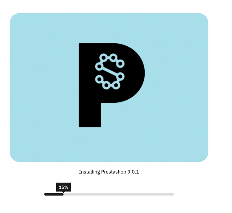Écran d'installation de PrestaShop 1.9